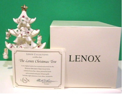 LENOX the CHRISTMAS TREE with 8 Miniature Ornaments Sculpture