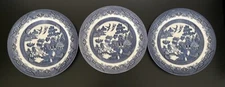 Set Of 3 Vintage Churchill Blue Willow England 10-1/4” Dinner Plates Excellent