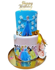 TORTA SCENOGRAFICA PRINCIPESSE DISNEY E FROZEN in gomma eva fommy - compleanno