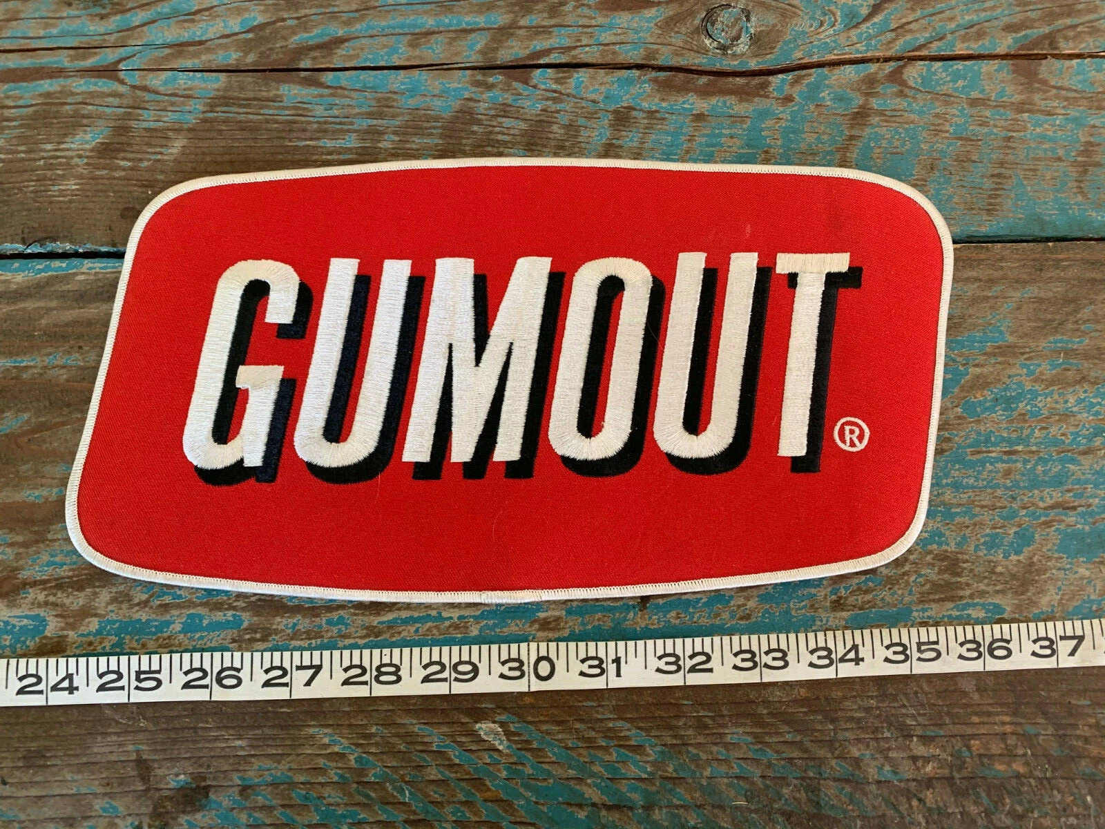 LARGE VINTAGE GUMOUT ENGINE CLEANER PATCH RAT ROD NASCAR