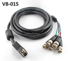 15ft SVGA HD15 to 5-BNC M/M Triple-Shielded Monitor Cable w/ Ferrite Core VB-015