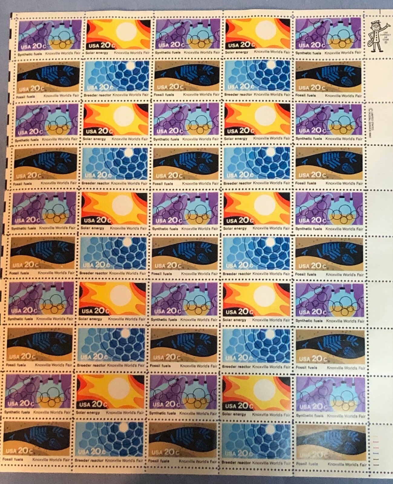 Scott 20062009 US stamp 1982 .20 cent Knoxville World’s Fair sheet 50