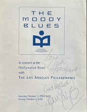 Moody Blues Justin Hayward John Lodge Signed 1994 Hollywood Bowl Program
