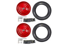 2 Stück 12 1/2 Zoll Scheibenräder Klaufix DDR Seifenkisten Felgen 57-203 rot