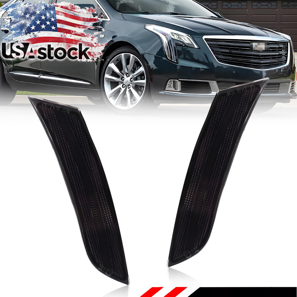 2013-2017 Cadillac XTS Smoked Bumper Side Marker Lights 2-Piece Set  