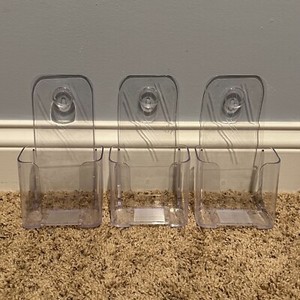 Set of 3 Acrylic Clear Brochure Trifold Holder Wall Mount Display Stand Plastic