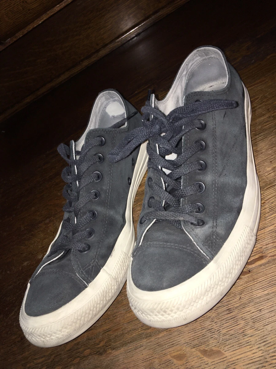 converse all star men s sneakers black upper leather SZ 9.5 US