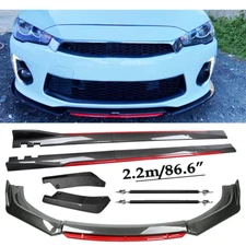 Front Lip Chin Bumper splitter Carbon Fiber Body Side Skirt For Mitsubishi La