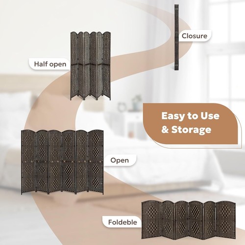 Room Divider 2-in-1 Room Divider 4/6 Panel for Room Separation Privacy Screen - Picture 38 of 38