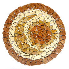 SOLE e LUNA - Rosone mosaico marmo su rete pavimenti interni o esterni Ø 54 cm