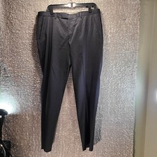 HUGO BOSS Men's Wool Trousers Pants Charcoal Gray 35R Pockets Flat Front