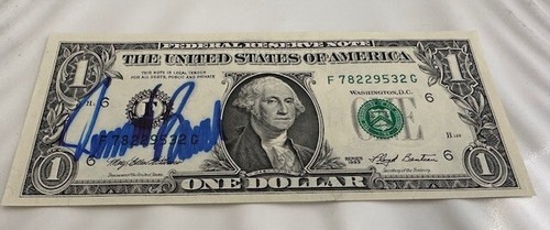 Johnny Bench Cincinnati Reds Autographed Dollar Bill (JSA)