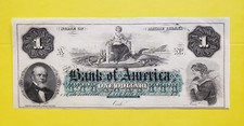 1860's $1 Bank Of America ~ State Of Rhode Island Obsolete Note