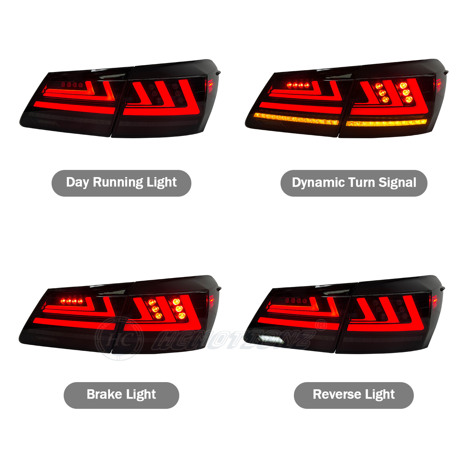 LED Tail Lights For Lexus ES350 ES 350 20072012 Smoked Rear Lamps