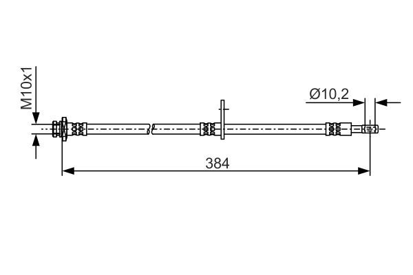 Bosch 1987481A54 Bremsschlauch 384 Mm FüR Suzuki Swift 1.2-1.6 10.10--image
