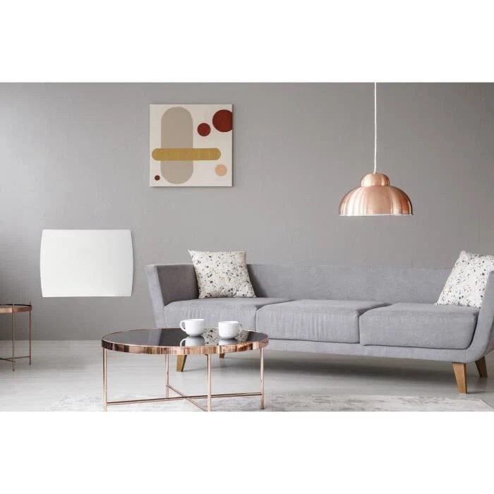 Radiateur Electrique Fixe à Inertie Sèche Céramique 1000W OCEANIC - Façade Verre - Photo 3/4