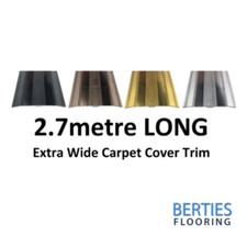 2.7m/9ft LONG - Extra Wide 61mm Carpet Cover Door Strip - Trim Metal Threshold