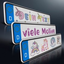 1x Mini Kennzeichen | Einhorn Namensschild | Wunschtext Nummernschild Aluminium