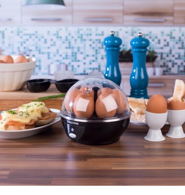 Salter 6 Egg Cooker Electric Poacher Boiler For Soft, Medium or Hard