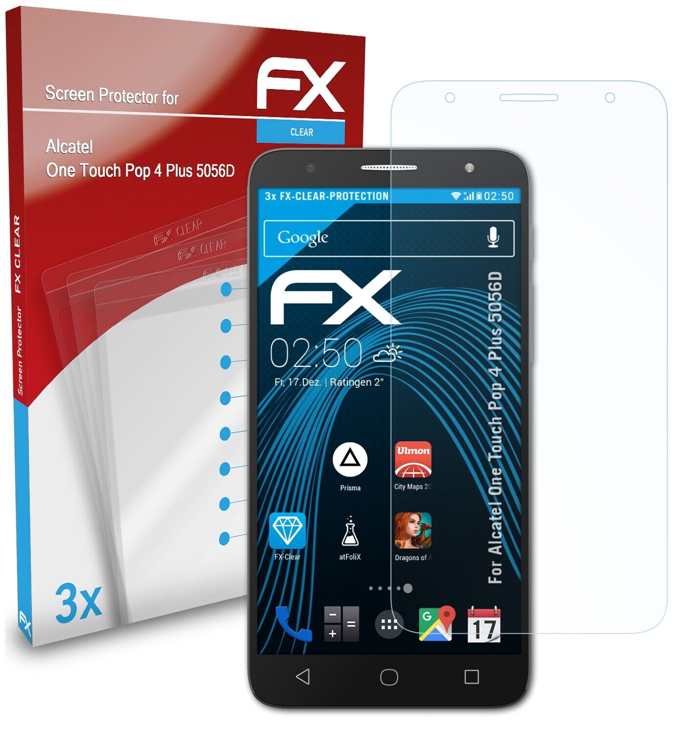 Profetie incident Marxistisch atFoliX 3x Screen Protector for Alcatel One Touch Pop 4 Plus 5056D clear  4050512168947 | eBay
