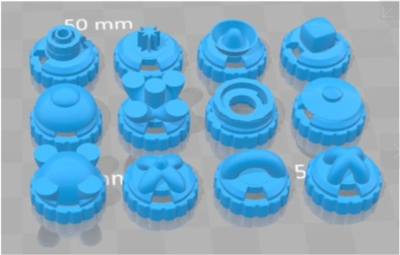 3D Printed Mixed Beyblade Tips by BeybladePartMaker