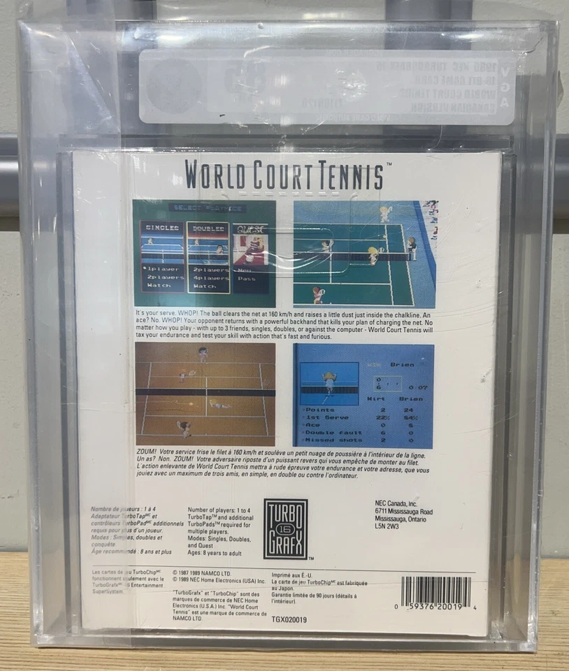World Court Tennis TurboGrafx-16 NEC VGA Graded 85 FACTORY SEALED MINT VGA - Image 2 of 2
