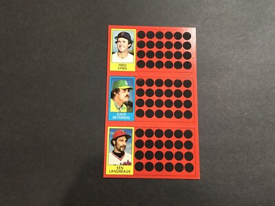 Lynn Revering Landreaux 1981 Topps MLB Scratch Off Panel Card# 41-22-5