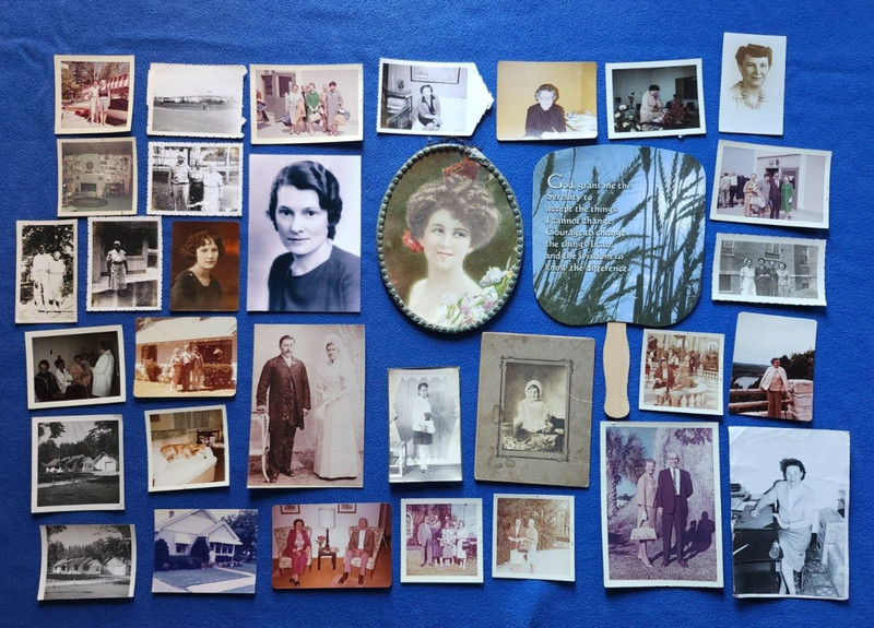 Lot 33 vintage photographs pictures funeral home fan wedding architecture black