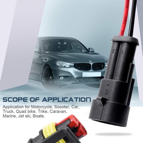 20X Kit de enchufe de cable eléctrico impermeable para automóvil macho hembra de 2 pines - Imagen 9 de 11