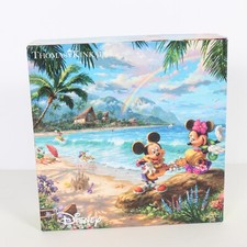 Mickey  Minnie In Hawaii 750 Pc Puzzle Disney Thomas Kinkade w/ Poster