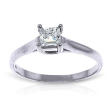 18K. GOLD SOLITAIRE RING WITH 0.50 CT. NATURAL DIAMOND (White Gold)