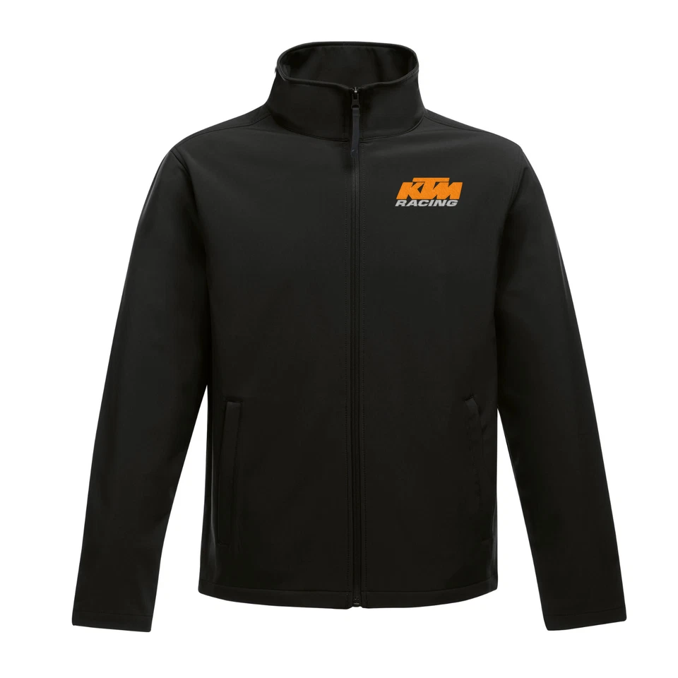 KTM MOTOGP MOTORCYCLE RACING TEAM FLEECE LINED SOFTSHELL JACKET BLACK UP TO 5XL