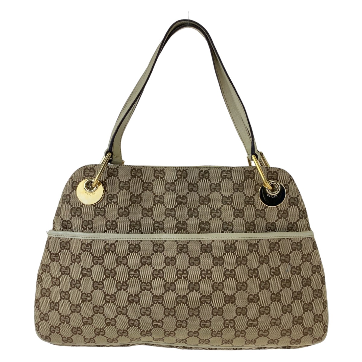 Authentic GUCCI 121023 Shoulder Bag Tote Bag Beige Brown Ivory GG canvas GG