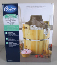 Oster Ice Cream Shop 4-Qt Wood Wooden Bucket Ice Cream Maker Machine - NEW
