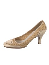Vintage Prada Woven Raffia and Patent Leather Spectator Pumps Size 36.5