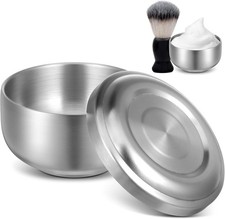 Shaving Bowl, Shave Bowl Stainless Steel, Shaving Soap Bowl with Lid, 4 Inch Sha