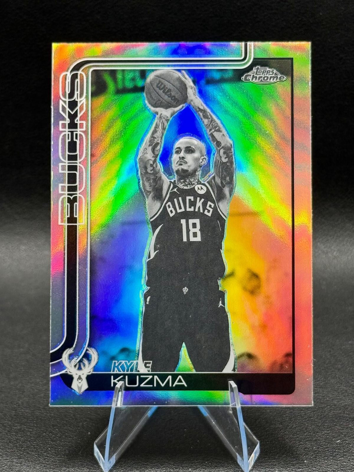 2025-26 Topps Chrome Update #113 Kyle Kuzma Negative Refractor