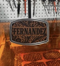 Custom Personalized Belt Buckle with Name Or Logo Engraved On Leatherette New 2