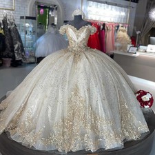 Quinceanera Dresses Off Shoulder Lace Sequins Applique Prom Ball Gowns Sweet 16