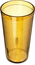 CFS 52168113 Stackable ShatterResistant Plastic Tumbler, 16 oz., Amber (Pack