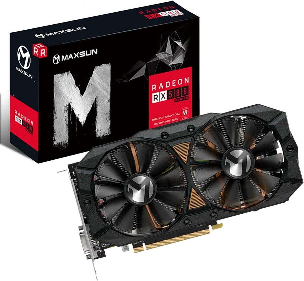 Lightweight RX 580 Card - AMD 8GB GDDR5 GPU with Metal Backplate