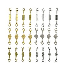 24Pcs DIY Magnetic Lobster Clasps Jewelry Necklace Converter Extender Kit