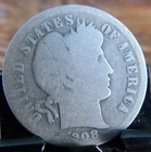 ESTATE FIND 1908 - BARBER DIME!!