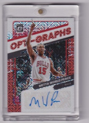 2021-22 Donruss Optic Opti-Graphs Choice Metta World Peace Auto Chicago Bulls