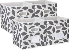 Fabric Storage Bins Cubes Baskets Containers with Dual Plastic Handles for