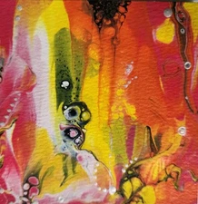 4”x4” Original Abstract Acrylic Painting, By ShineGoldenArt