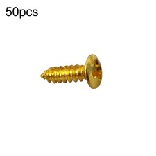 50Pcs Gold Electric Guitar Bass Pickguard Screws For Fender Strat/Tele F