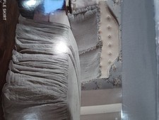 Lush Decor Gray Ruffle Skirt 3 pc King Bedspread Set Shabby Chic Farmhouse Style