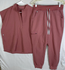 FIGS Mauve Scrub Set HW Zamora Joggers M/P and Rafaela Oversized Scrub Top M