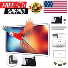 Foldable Projector Screen with Lightweight Telescopic Pole Frame Wall Mounted...